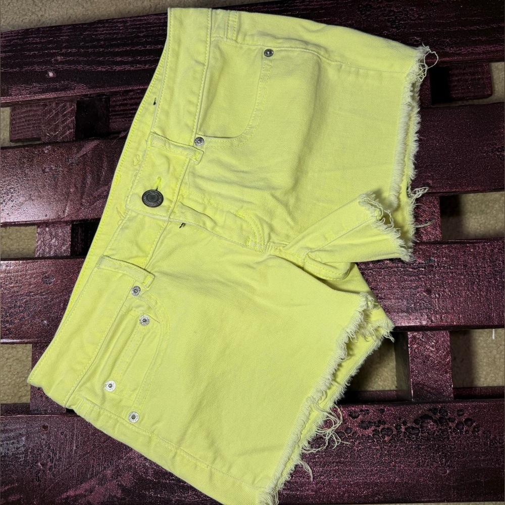American Eagle Outfitters Neon Yellow Denim Cutoff Shorts